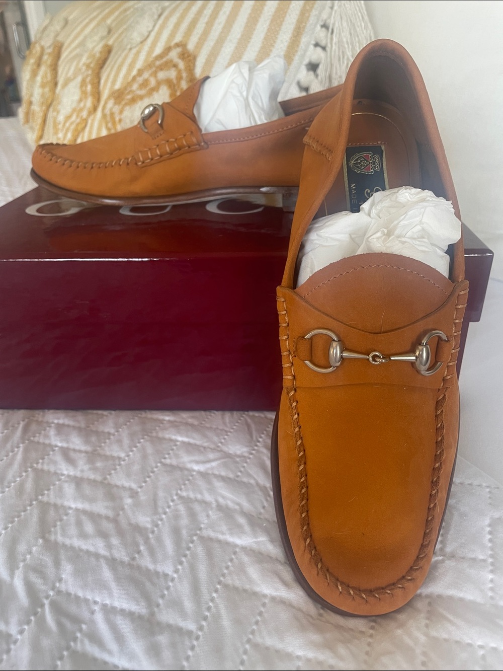 Gucci Brown Leather Horsebit Loafers